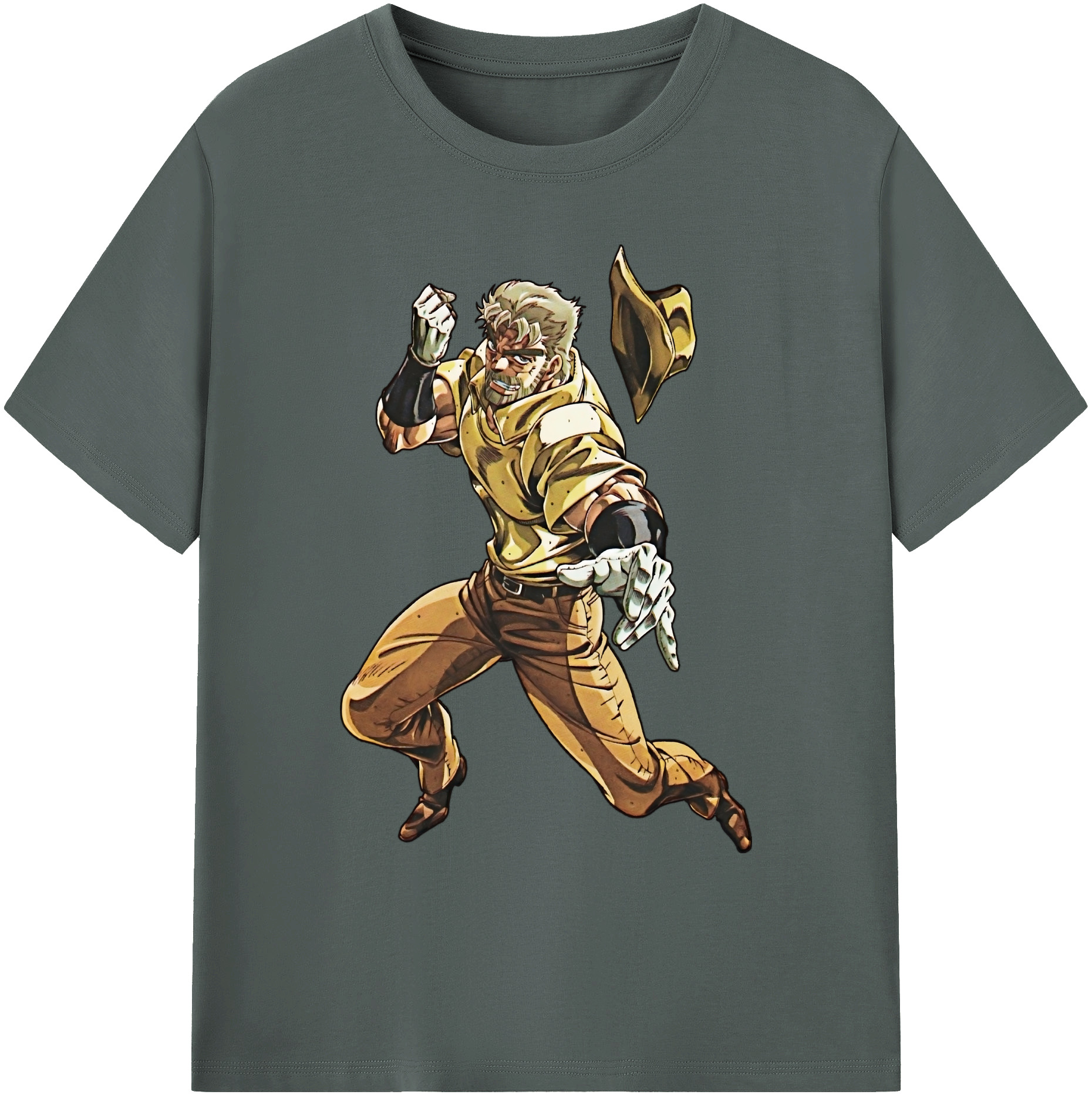 （画像用） ジョジョの奇妙な冒険 ジョセフ?ジョースター JoJo's Bizarre Adventure Joseph Joestar 綿100％ メンズ半袖Tシャツ｜肌触りやわらか＆通気性
